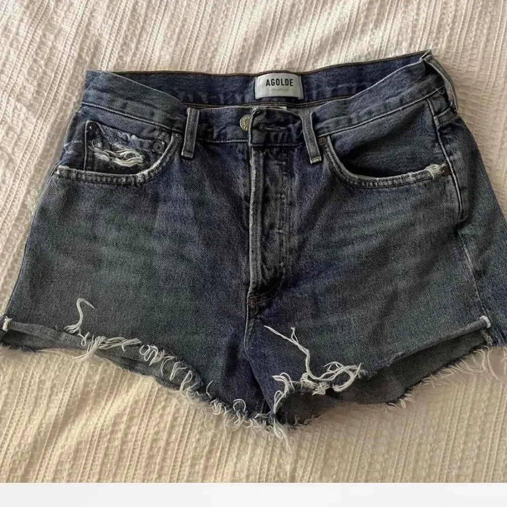 Agolde high rise denim shorts